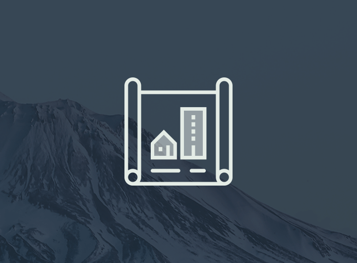 Planning document overlaid on mountain background
