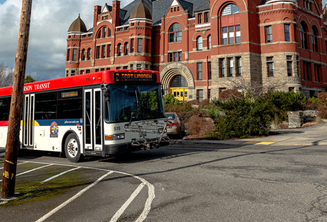 Jefferson Transit Number 2 bus on the road