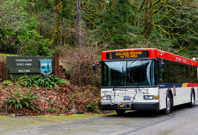 Jefferson Transit bus at Dosewallips State Park