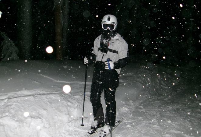 Kyle Pote GIS Analyst at MFA night skiing 