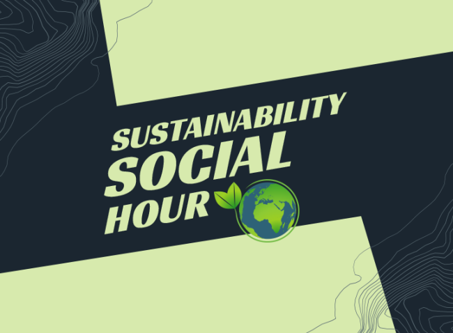Sustainability Social Hour logo with earth icon